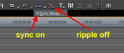EDIUS 5 ripple-sync-mode switches