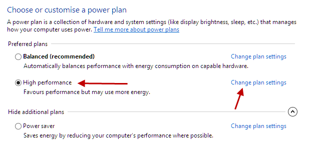 High Performance Power Option in Win8