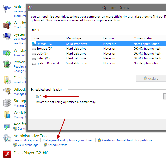 Disable Defrag Drives in Win8