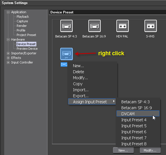 PAL DV Device Preset Step6