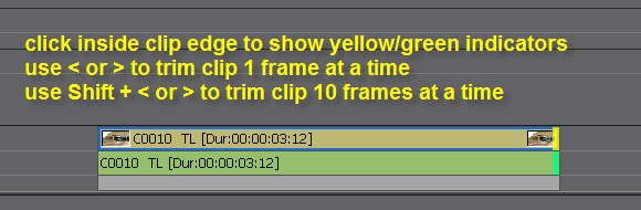 EDIUS trim out point keys