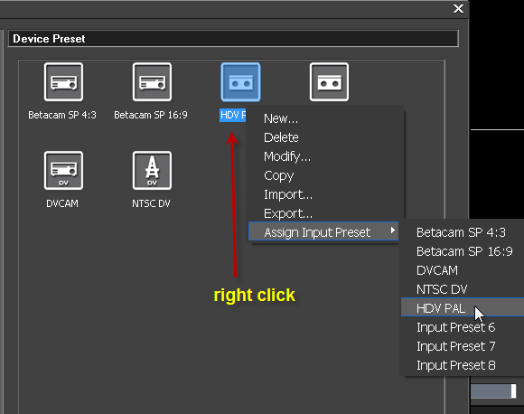 PAL HDV Device Preset Step5