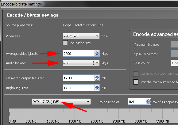 Video Mastering Works 5 - Bitrate Settings