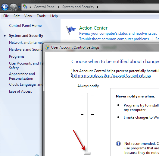 Win7 User Account Control