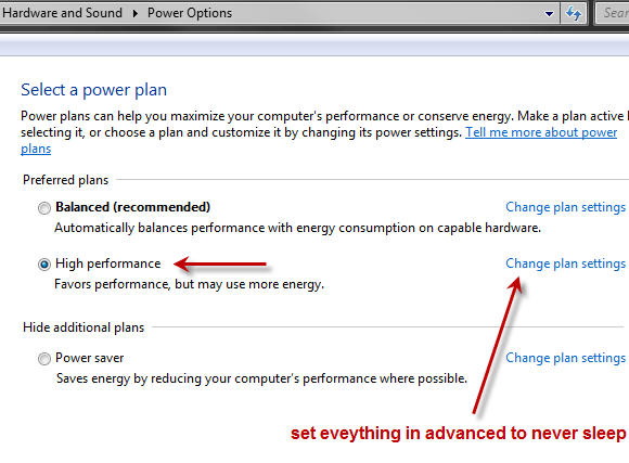 Win7 Power Options