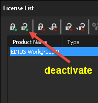 Deactivate EDIUS online