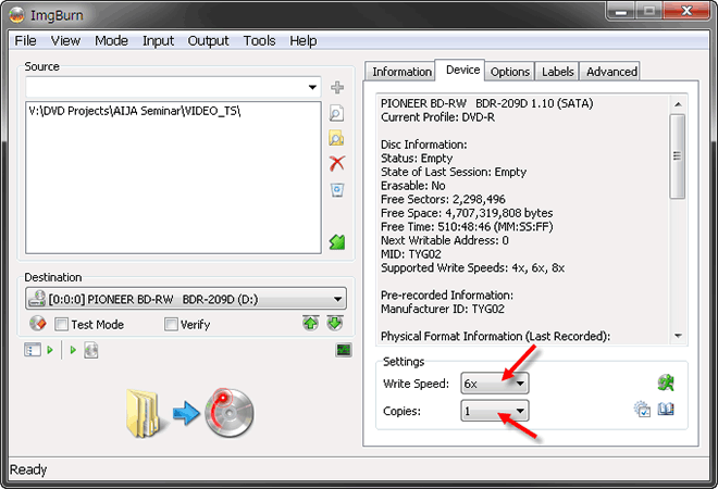 DVD with Imgburn - Step3