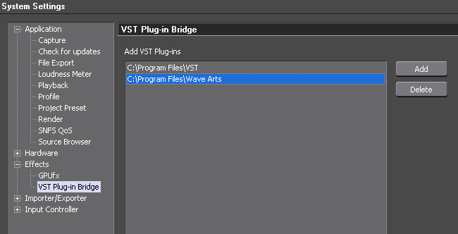 VST Plugin path to Wavearts