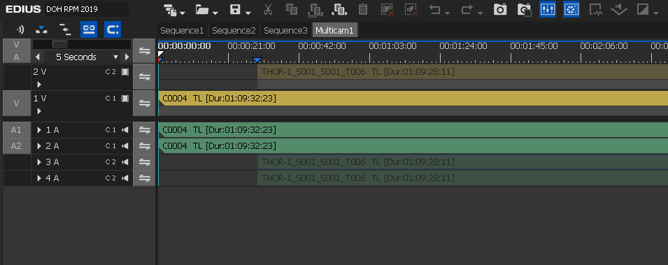 EDIUS 9.5 Multicam Sequence