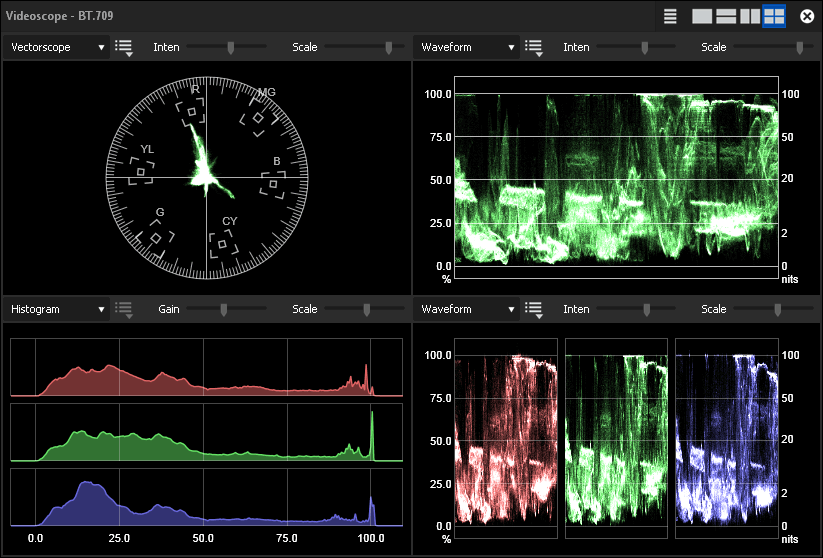 Waveform Monitor and Vectorscope