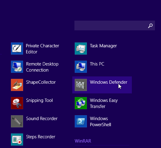 Windows Defender Win8